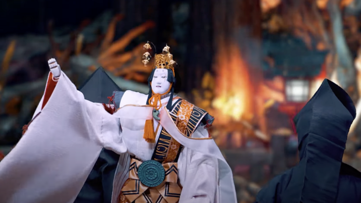 Préquelle de Kunitsu-Gami montrée par le théâtre traditionnel de Bunraku japonais