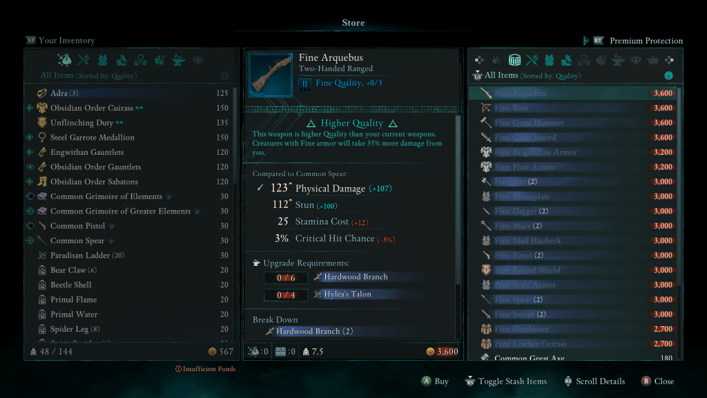 Avowed Fine Weapons Merchant