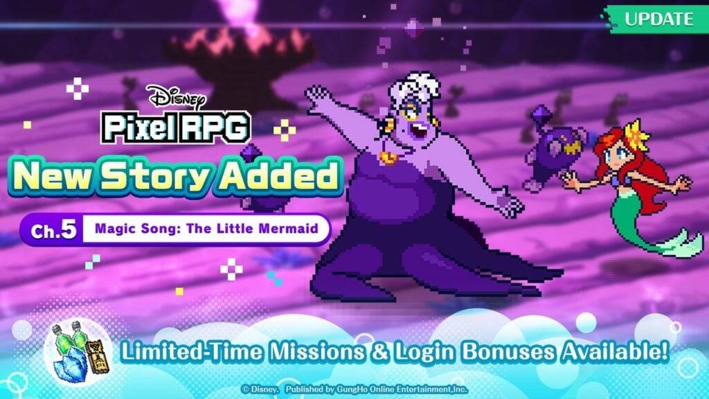 迪士尼像素RPG更新：小美人魚的招募Ariel和Ursula