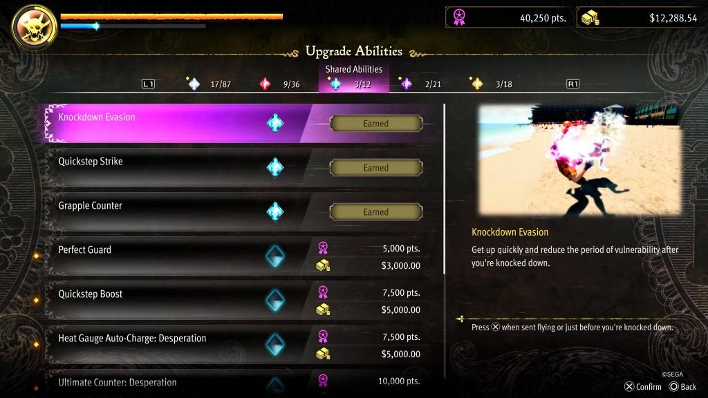 Knockdown Evasion Upgrade für Goro in wie ein Drache: Pirat Yakuza in Hawaii