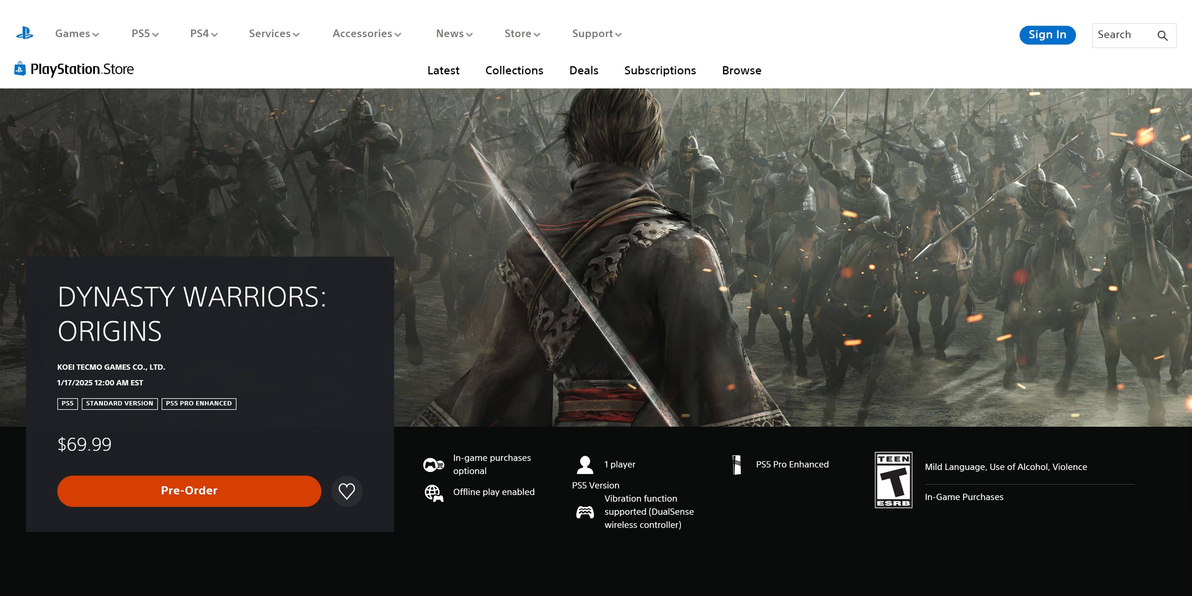 王朝勇士:起源發布日期