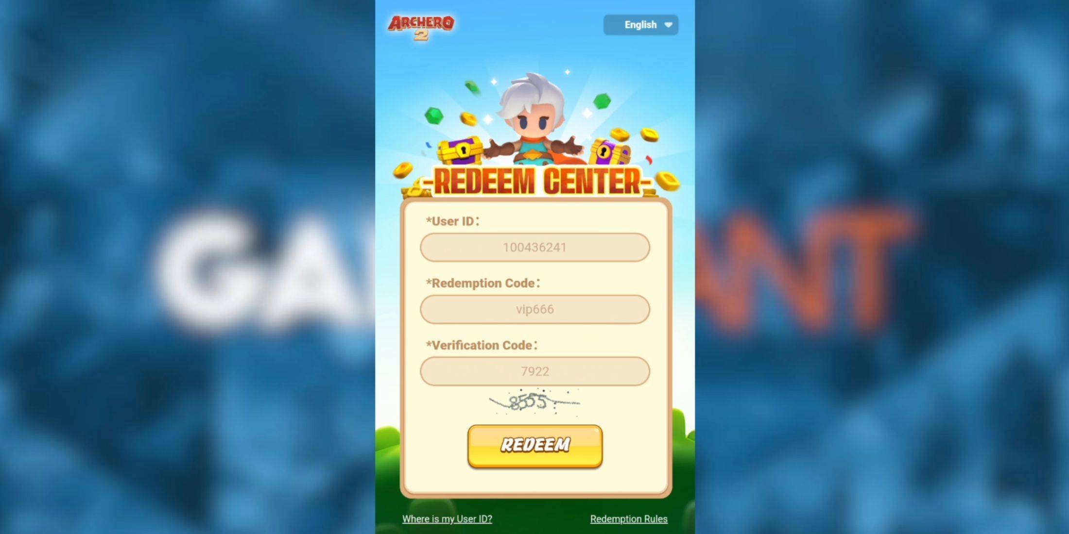 Einlösen von Archero 2 Codes