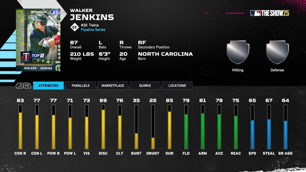 沃克·詹金斯（Walker Jenkins）鑽石王朝在美國職業棒球大聯盟（MLB）演出25