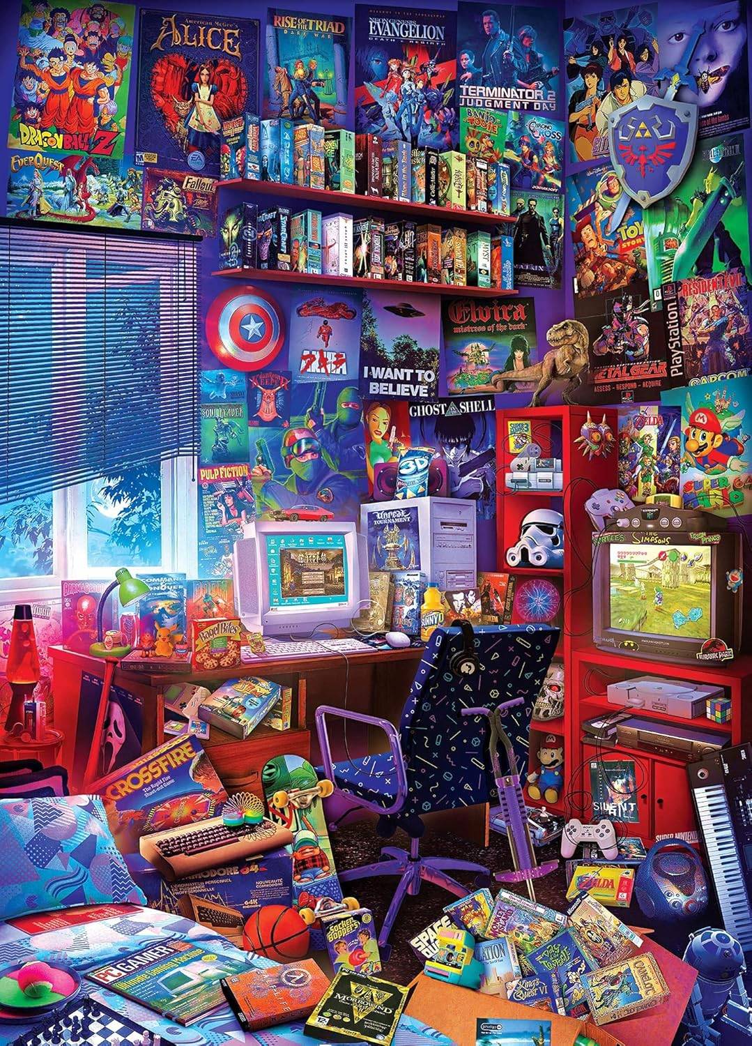 Toynk '80s Game Room Pop Culture Jigsaw Puzzle