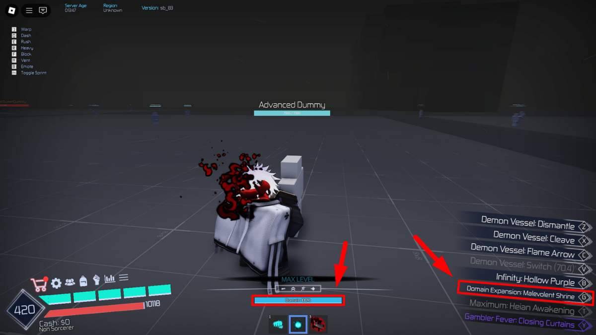 Jujutsu Infiniteでドメイン拡張を使用する方法