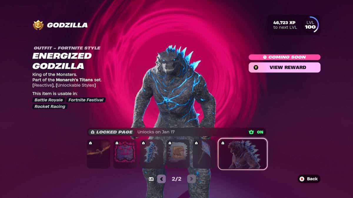 Der begeisterte Godzilla -Stil in Fortnite als Teil eines Artikels darüber, wie er freigeschaltet werden kann.