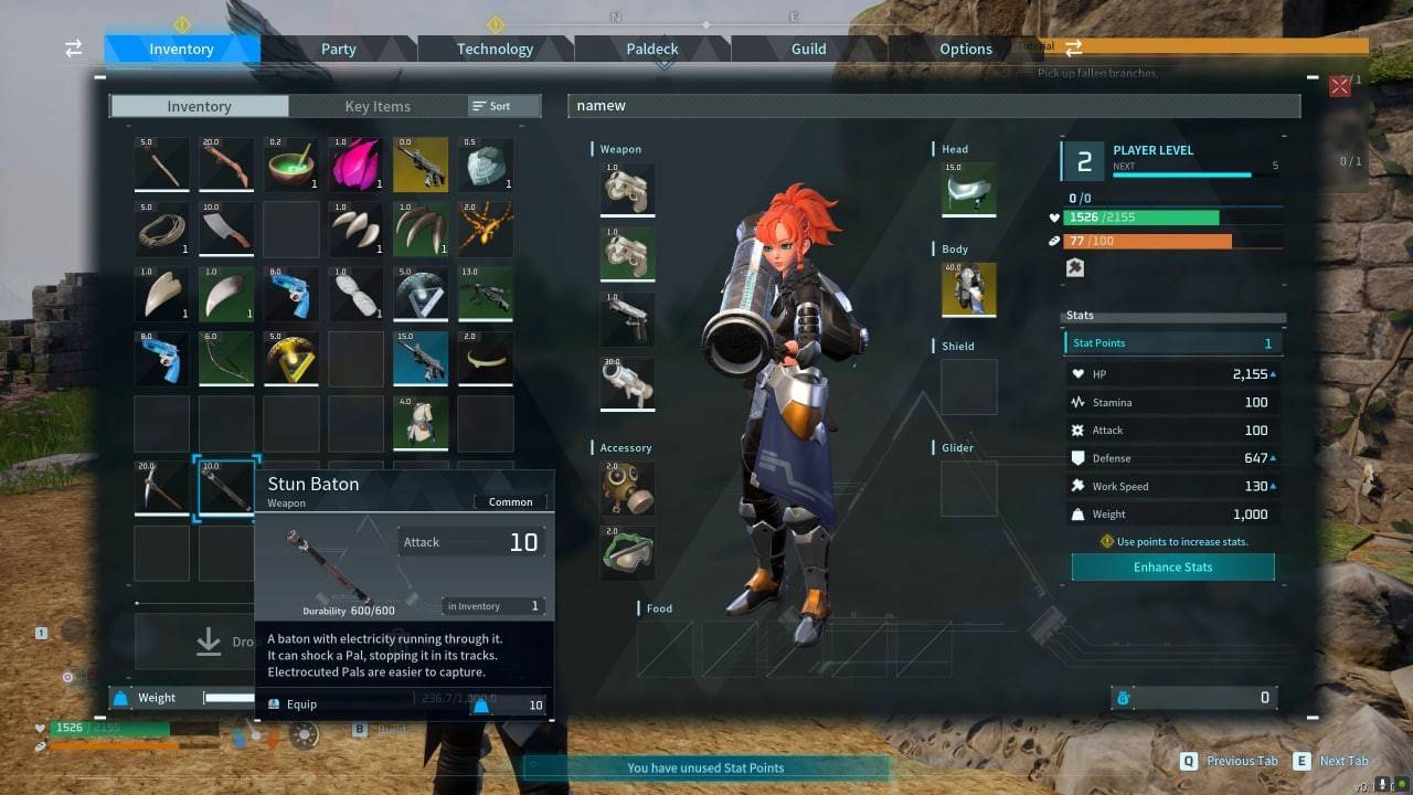 Palworldの武器とツールの耐久性の向上